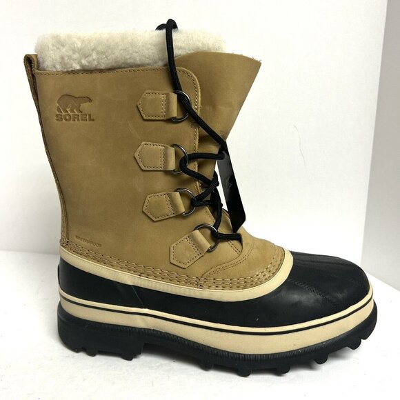 Sorel Women's Caribou Waterproof Snow Boots Buff, Size 9.5 M